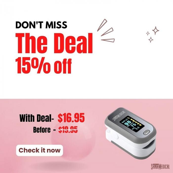 Get 15% off on Santamedical Finger Pulse Oximeter